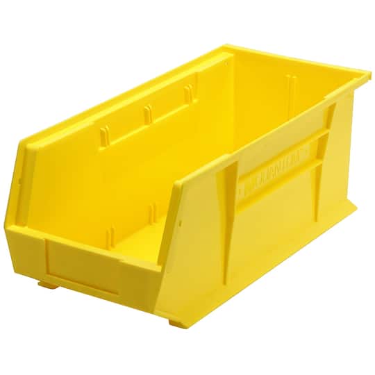 B2777147 8.25 x 18 x 7 in. Ultra Series Stack & Hang Bin - Yellow - Polypropylene 4 Slots - Pack of 6